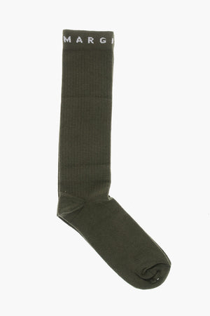 MM6 Long Solid-Color Socks With Contrast Logo