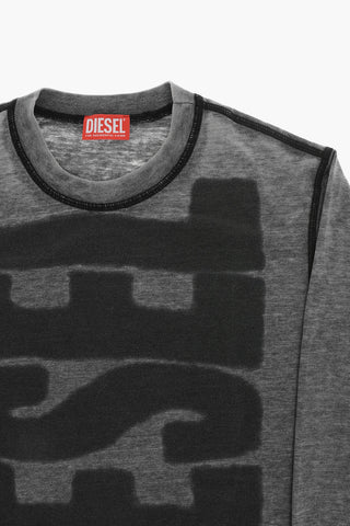 Cotton Crewneck T-Shirt With Shaded Effect
