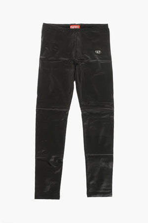 Leggings Aus Kunstleder Mit Monogramm