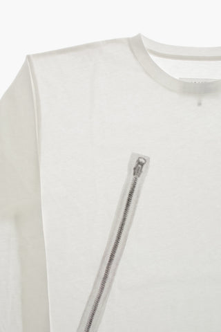MM6 T-Shirt Girocollo a Maniche Lunghe con Stampa Zip