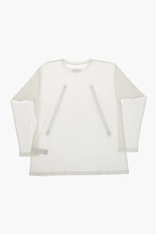 MM6 T-Shirt Girocollo a Maniche Lunghe con Stampa Zip