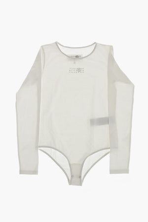 MM6 Stretch Cotton Long-Sleeve Bodysuit