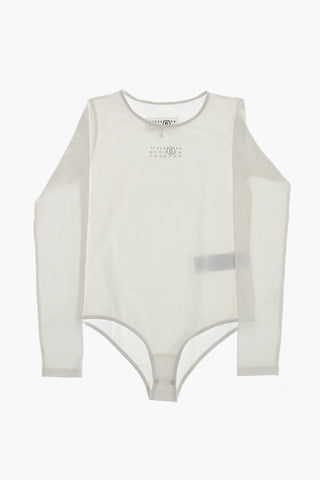 MM6 Stretch Cotton Long-Sleeve Bodysuit