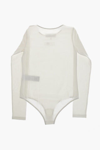 MM6 Stretch Cotton Long-Sleeve Bodysuit