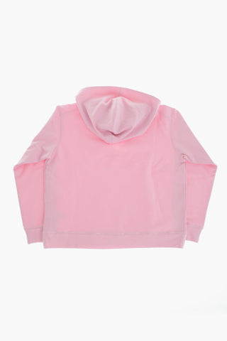 Solid-Color Hoodie With Heart-Shaped Decorative Detail