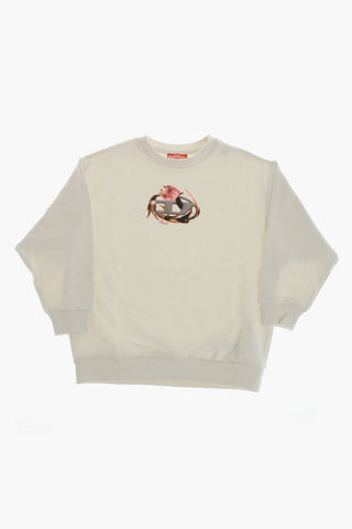 Rundhals-Sweatshirt SERUFFIX Aus Angerauter Baumwolle
