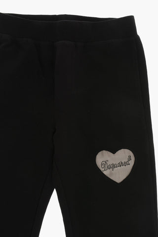 Straight-Leg Casual Pants With Heart-Shaped Decorative Detail