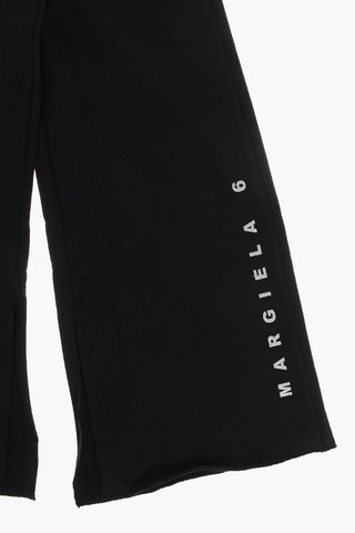 MM6 Brushed Cotton Flared Pants with Ankle Slit