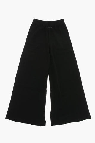 MM6 Brushed Cotton Flared Pants with Ankle Slit