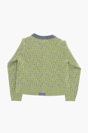 Strickjacke Mit Durchgehendem Reißverschluss Aus Baumwollmix Mit Allover-Logo