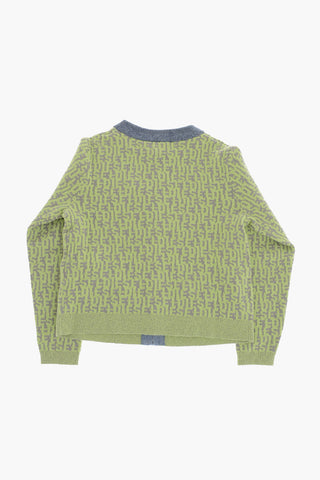 Strickjacke Mit Durchgehendem Reißverschluss Aus Baumwollmix Mit Allover-Logo