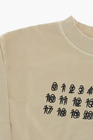 MM6 Cropped-Fit Crewneck Sweatshirt with Printed Logo