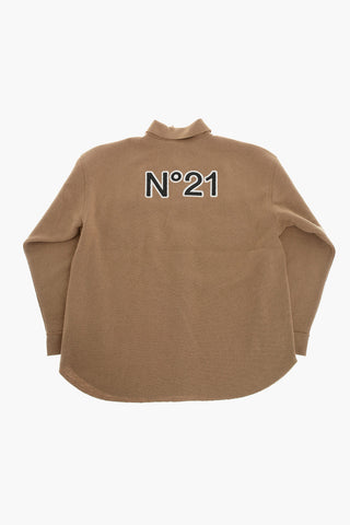 Overshirt aus Wollmischung mit Druckknöpfen
