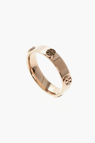 Ring in Goldoptik MILLER mit Monogramm-Nieten