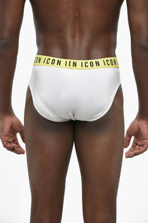 ICON Stretch-Baumwoll-Slip mit kontrastierendem Logobund