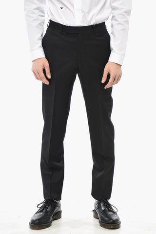CC COLLECTION Virgin Wool Trousers with Scalloped Hem