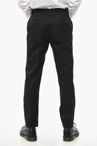 CC COLLECTION Virgin Wool Trousers with Scalloped Hem