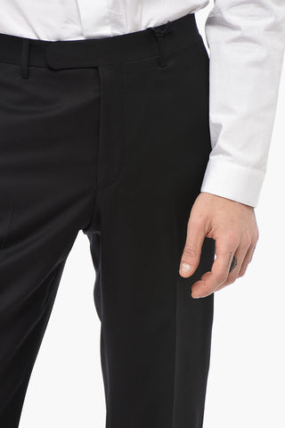 CC COLLECTION Virgin Wool Trousers with Scalloped Hem