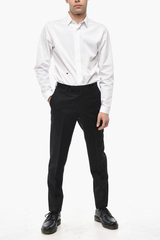 CC COLLECTION Virgin Wool Trousers with Scalloped Hem