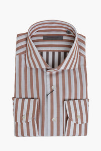 Striped Cotton Shirt with French Collar