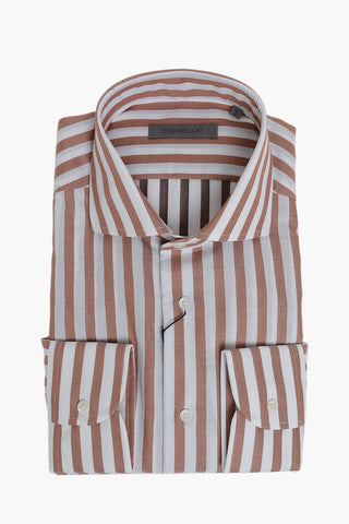 Striped Cotton Shirt with French Collar