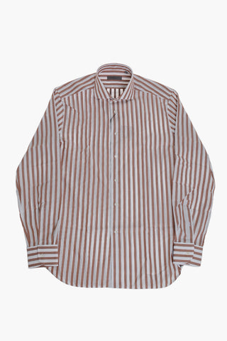 Striped Cotton Shirt with French Collar