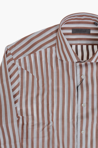 Striped Cotton Shirt with French Collar