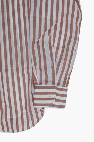 Striped Cotton Shirt with French Collar