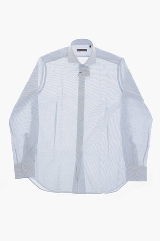 Camicia in Cotone a Righe Awning con Collo Francese