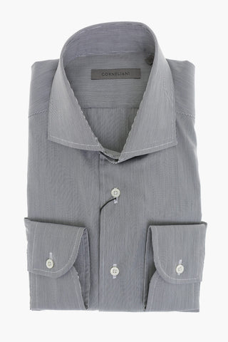 Camicia a Righe Hairline con Collo Francese