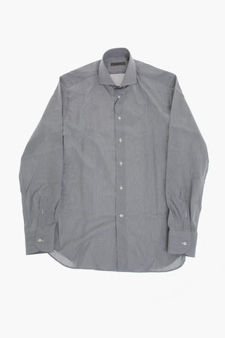 Hairline Striped Shirt With French Collar