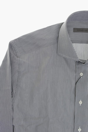 Hairline Striped Shirt With French Collar