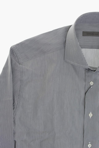 Hairline Striped Shirt With French Collar
