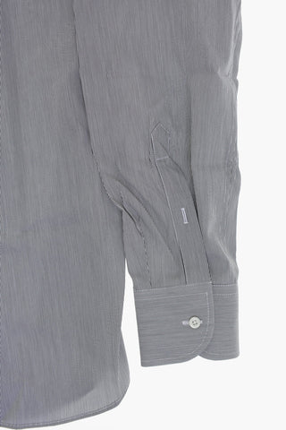 Hairline Striped Shirt With French Collar