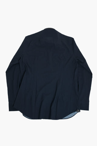 Wrinkle-Free Herringbone Stretch Fabric Shirt with French Collar