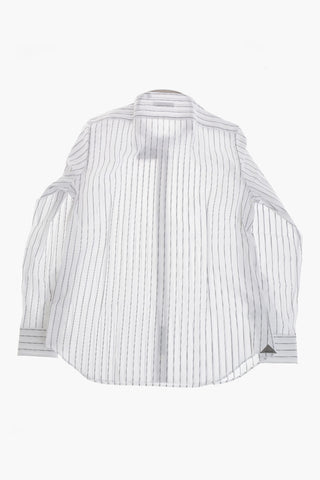 Striped Cotton Poplin Shirt With French Collar