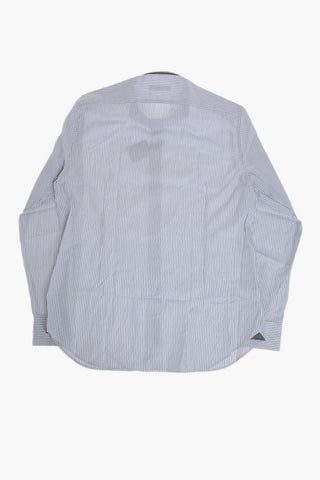 Camicia A Righe In Cotone Con Collo Francese