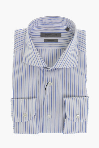 Cotton Wrinkle-Free Striped Shirt With French Collar