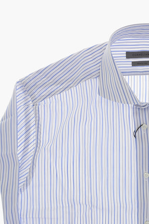 Cotton Wrinkle-Free Striped Shirt With French Collar