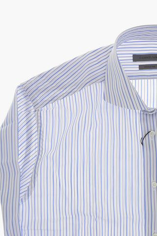 Cotton Wrinkle-Free Striped Shirt With French Collar