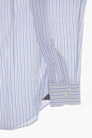 Cotton Wrinkle-Free Striped Shirt With French Collar