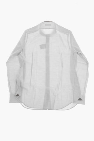 Camicia in Misto Cotone e Seta con Collo Francese
