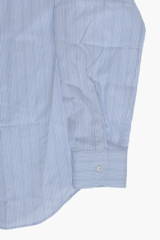 Camicia A Righe In Cotone Con Collo Francese