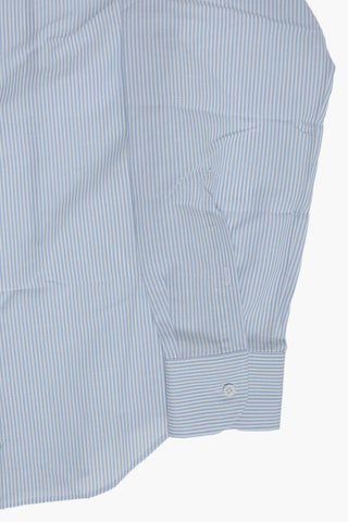 Striped Linen-Blend Shirt with French Collar