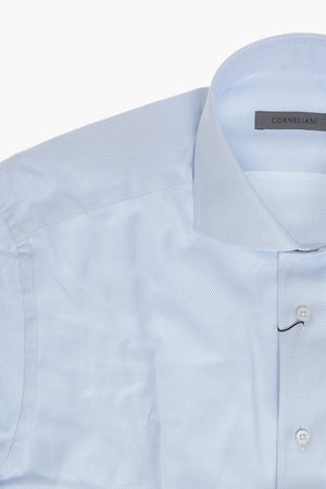 Cotton Wave-Pattern Shirt With French Collar