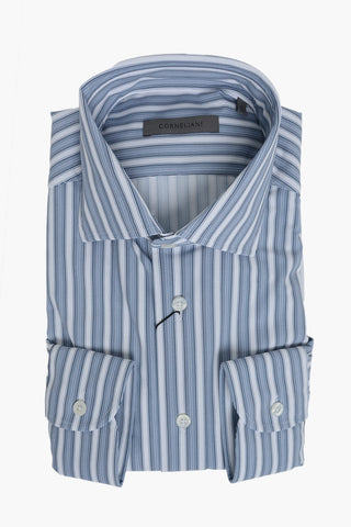 Wrinkle-Free Striped Shirt with French Collar