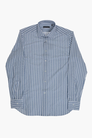 Wrinkle-Free Striped Shirt with French Collar
