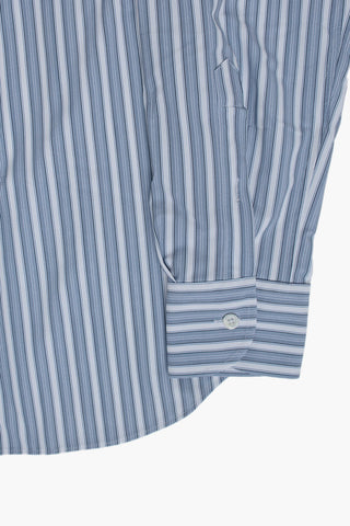 Camicia Wrinkle-Free a Righe con Collo Francese