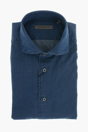 Denimhemd mit französischem Kragen