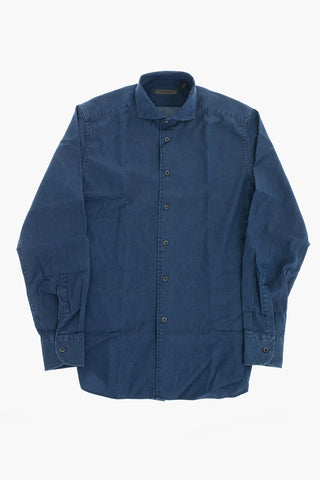 Denimhemd mit französischem Kragen